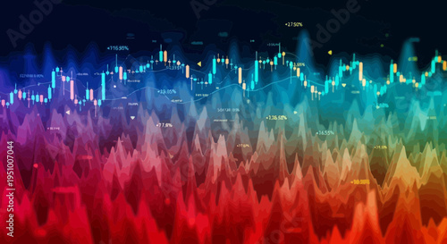 Abstract financial data visualization illustrating market trends and analysis