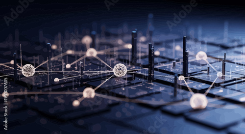 Abstract illustration of data network connections digital technology design