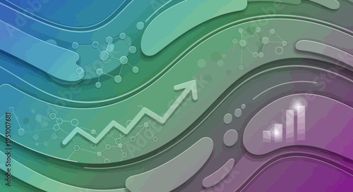 Abstract illustration of rising business data and growth with modern design