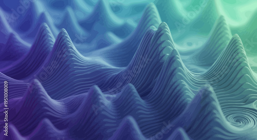Abstract waves of color and texture digital rendering of a surface