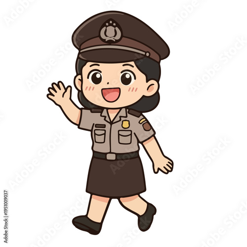 illustration of women police officer
