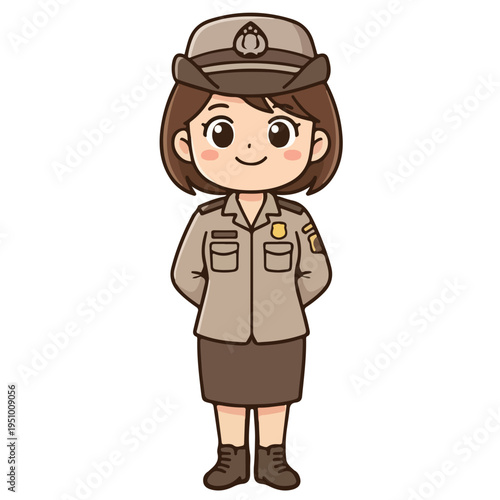 illustration of women police officer