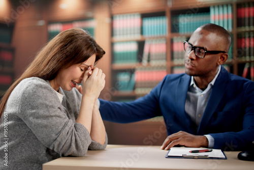 Photos Young Woman Discusses Legal Claim