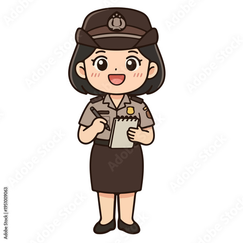 illustration of women police officer