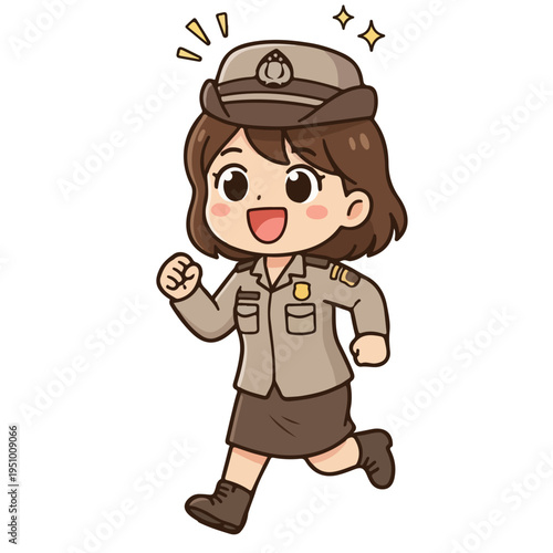 illustration of women police officer