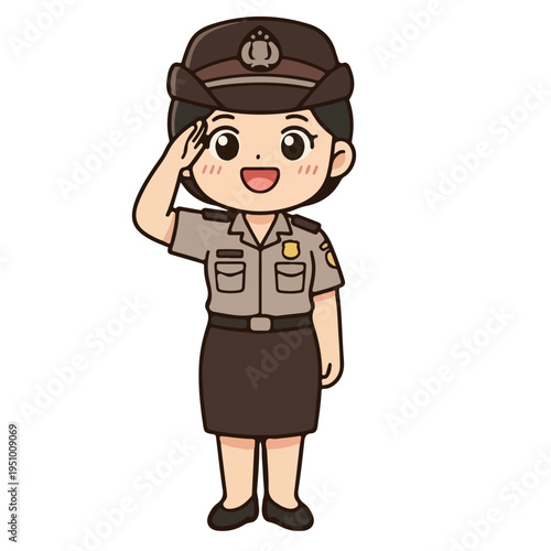 illustration of women police officer