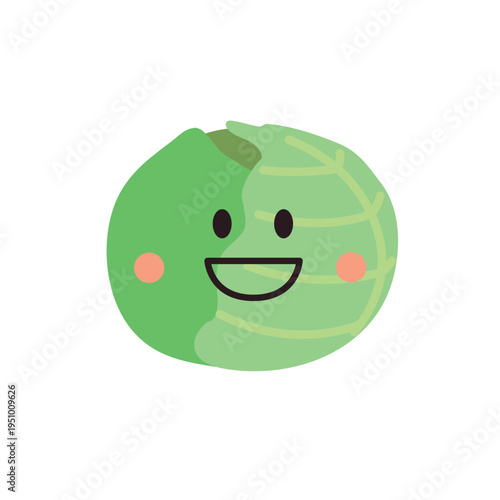 可愛いキャベツのキャラクターイラスト