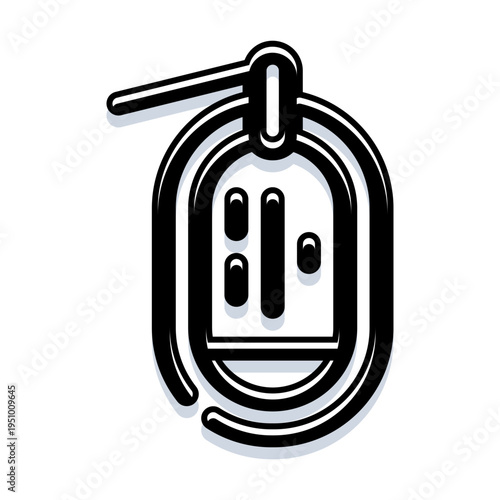 Bold black and white hand grenade vector icon representing military conflict, danger, security, and explosive threat in a simple minimalist outline style for ui or illustration use