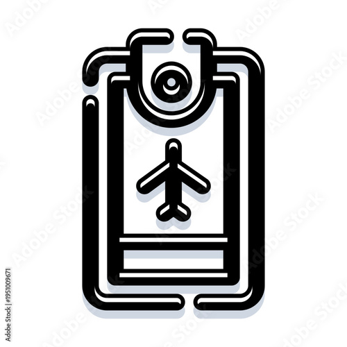 Boarding ticket with airplane icon representing air travel, check in and flight itinerary for holiday planning, booking, airport gates and global vacation journeys