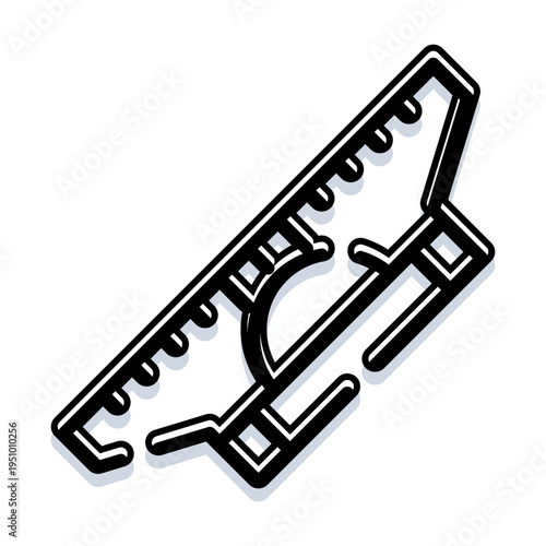 Hair claw clip, a popular fashion accessory and grooming tool, presented as an outline icon with a minimalist design, perfect for beauty and personal care concepts