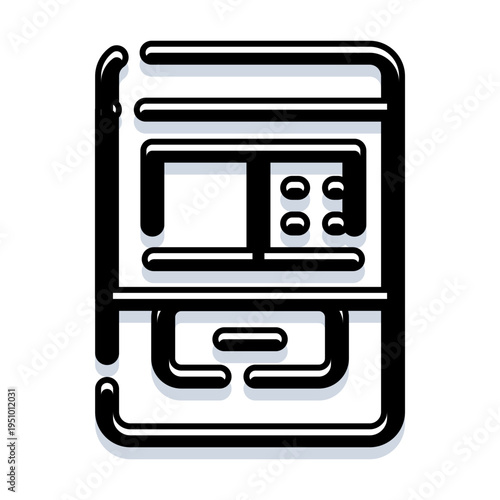 Automated teller machine electronic business service providing cash withdrawals, deposits, and banking transactions, representing finance and modern payment systems