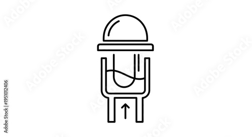Laboratory equipment icon: distillation apparatus with heating element and liquid