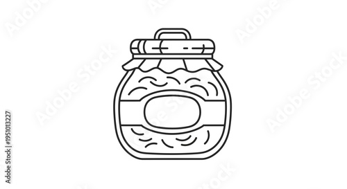 Jar of Jam or Preserves - Line Art Icon