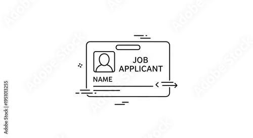 Job Applicant ID Card Icon, Name Badge, Employment Pass, Identification Card, Business Concept