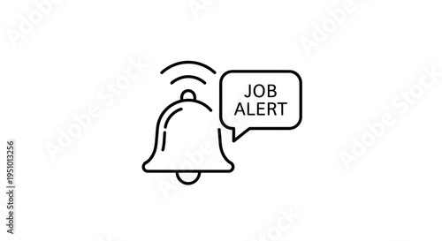 Job Alert Notification Bell Icon with Speech Bubble