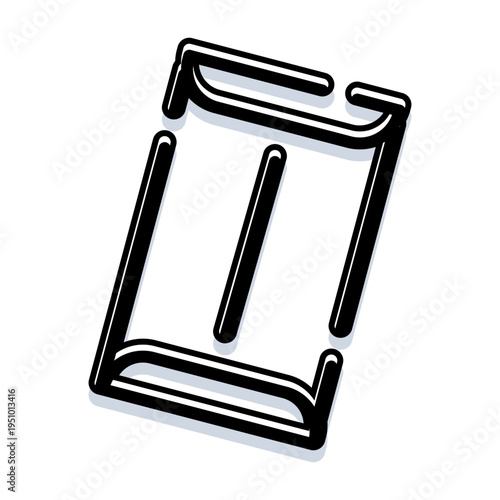 Chocolate bar wrapper line art illustration for packaging, branding, product design and retail use, minimal vector icon of candy snack on white background for web and print