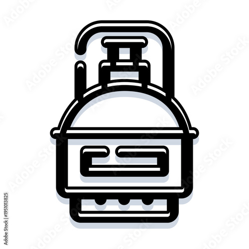 Gas cylinder icon depicting a portable tank for containing compressed fuel, essential for various industrial, domestic, and recreational applications requiring an energy source