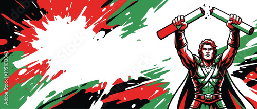 Cigarette Broken by Empowered Figure on World No Tobacco Day Theme Background