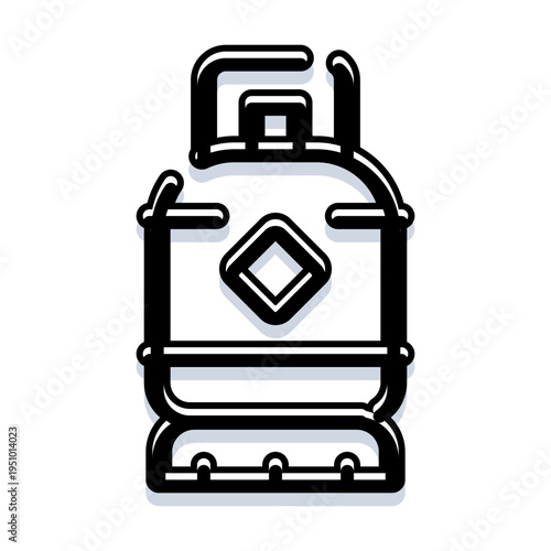 Gas cylinder icon representing industrial fuel and domestic energy supply, illustrating propanelpg storage, clean heating, portable fuel and safety concepts on a white background