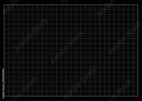 Blueprint Grid Tech Nano Grid Futuristic Minimalist Line Art White Background. Energetic Lattice Structure Fine Lines Simple Black White Dynamic Background