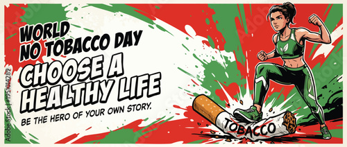 Woman Stopping Smoking World No Tobacco Day Choose a Healthy Life