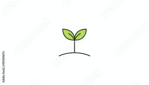 Green sprout growing from soil, symbolizing new life, growth, and hope