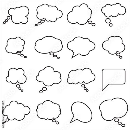 Think bubble icon.  Trendy think bubble vector. Modern template for social network and label. Creative thought balloon. Cloud line art, Dream isolated cloud vector EPS 10