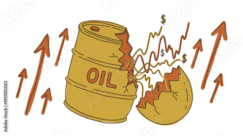Oil Price Explosion Crisis Illustration Energy Market Volatility