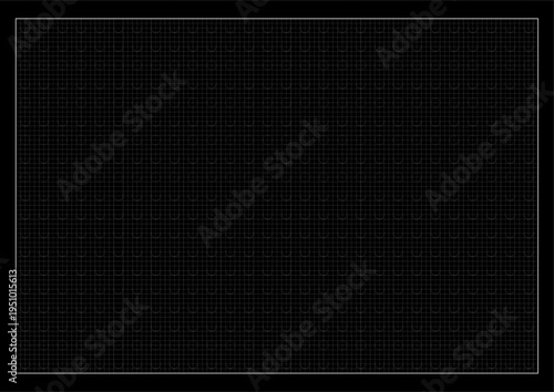 Blueprint Grid Tech Nano Grid Futuristic Minimalist Line Art White Background. Energetic Lattice Structure Fine Lines Simple Black White Dynamic Background