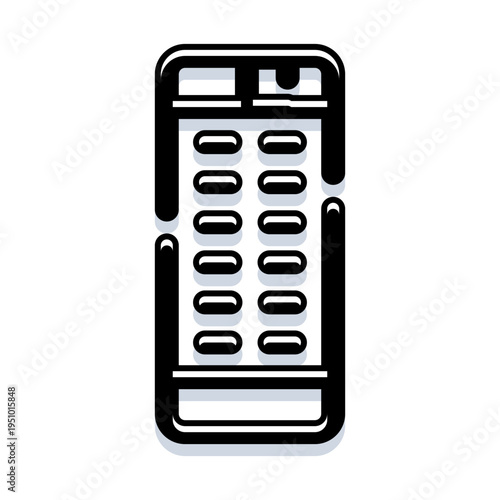 Remote control device provides universal access to electronic gadgets, designed with a sleek rectangular shape and multiple buttons for intuitive navigation