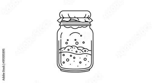 Fermentation Jar with Bubbles, Homemade Food Preservation, Healthy Probiotic Drink
