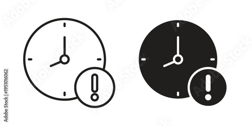 Alarm exclamation icon pack flat vector in outline