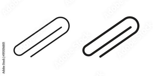 Attachment clip icon pack flat vector in outline