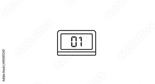 Digital Display Showing Number 01, Countdown Timer, First Place Icon