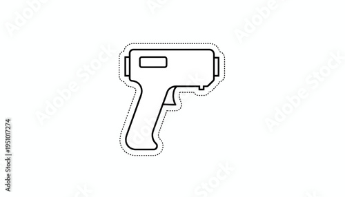 Digital Infrared Thermometer Gun Icon Outline