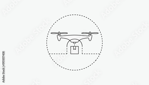 Drone delivering package, futuristic delivery service, aerial logistics, modern technology concept