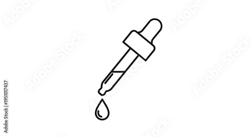 Dropper with Liquid Drop, Medical Science, Laboratory Research, Health Care Icon