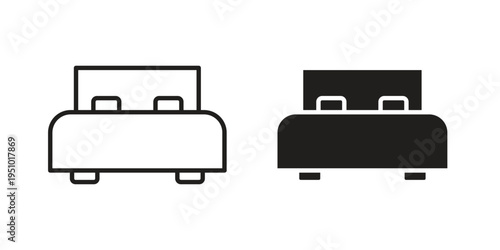 Bed icon pack flat vector in outline