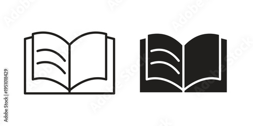 Book icon pack flat vector in outline