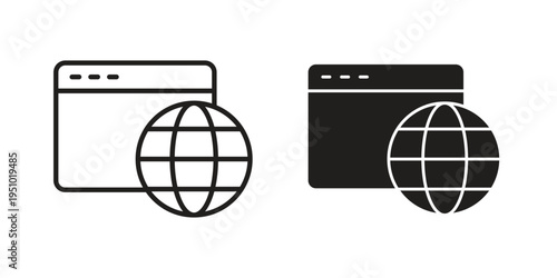 Browser icon pack flat vector in outline