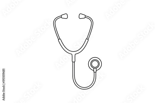 A stethoscope illustration for medical professionals, symbolizing healthcare and diagnosis tools.