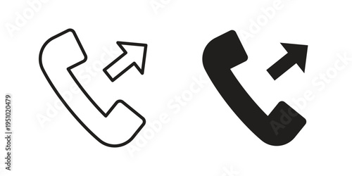 Call outgoing icon pack flat vector in outline