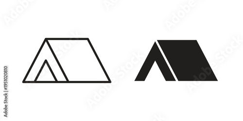 Camping icon pack flat vector in outline