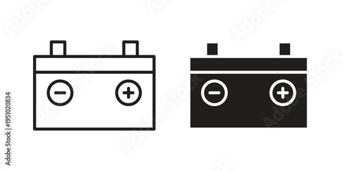 Car Battery icon pack flat vector in outline