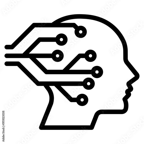 brain with circuit icon