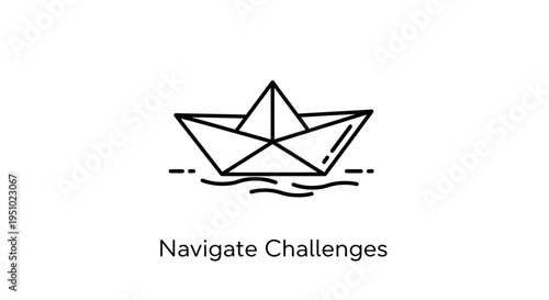 Paper boat navigating choppy water, symbolizing overcoming challenges and finding direction.