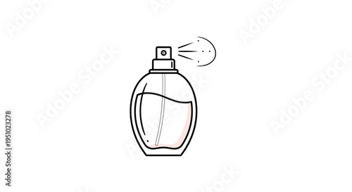 Perfume Bottle Spraying Fragrance Mist - Minimalist Icon