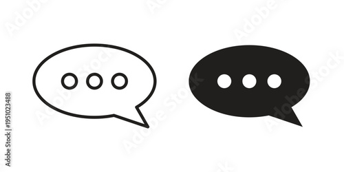 Comment icon pack flat vector in outline