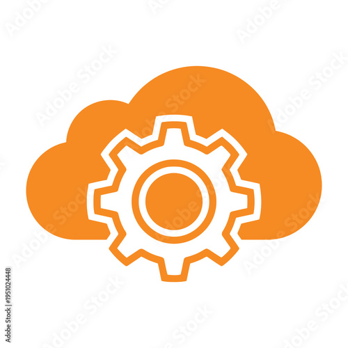 Cloud computing gear icon