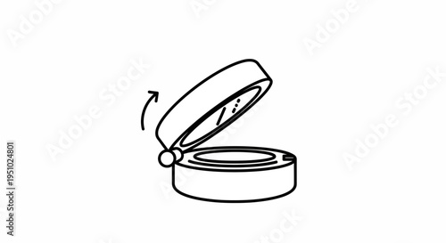 Open Compact Mirror, Makeup Accessory, Beauty Tool, Cosmetic Product, Portable Mirror